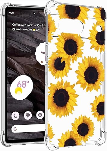 Miniatura 3 de Funda para Pixel 7A, Google 7A GWKK3 para niñas y mujeres, transparente, floral, suave, flexible, TPU delgada, funda protectora para Google Pixel 7A