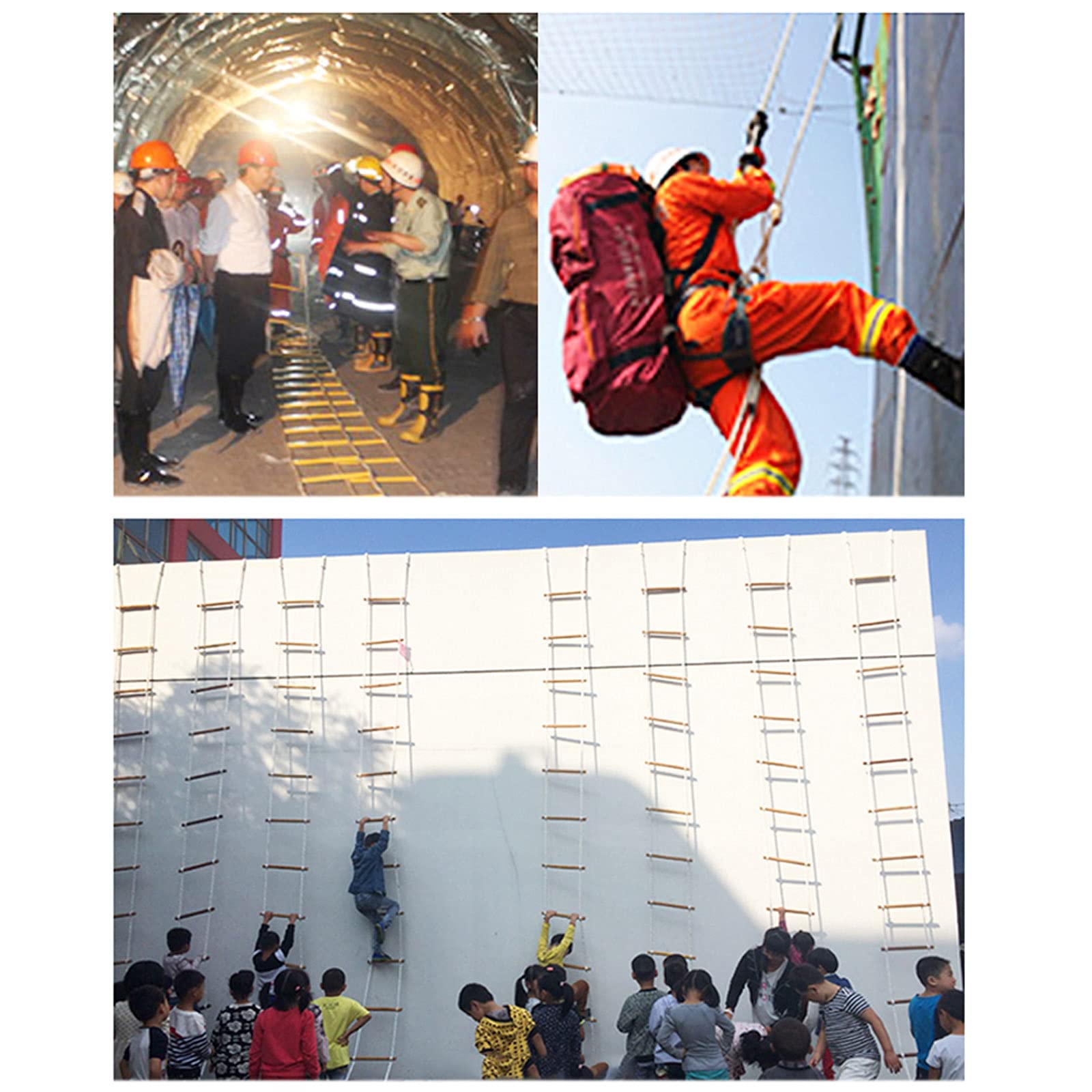 Scala antincendio 20 m (10 m) Heavy Du ignifugo Emerncy Rope Ladder Seilleiter Strickleiter per casa sicura evacuazione