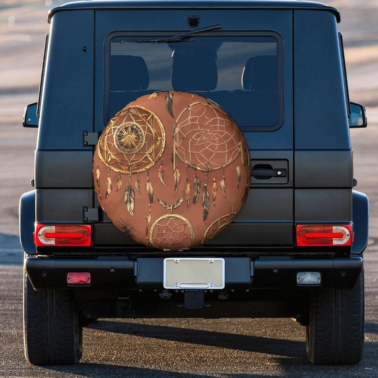 Feather Print Tire Cover Universal Spare Wheel for Trailer Rv SUV Truck Camper Travel Accessories