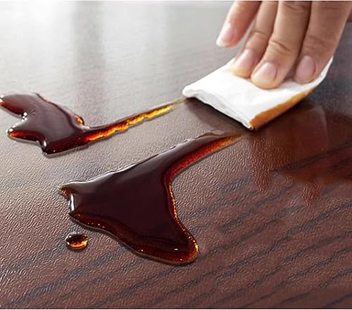 Miniatura 4 de FLAVYO Protector de mesa de PVC transparente, protector de mantel mate transparente sin olor, fácil de limpiar, película protectora de plástico para