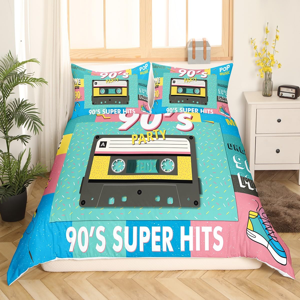 Dessus De Couette Vintage Multicolore 72x72 Pouces - Années 30 - Fabriqué USA