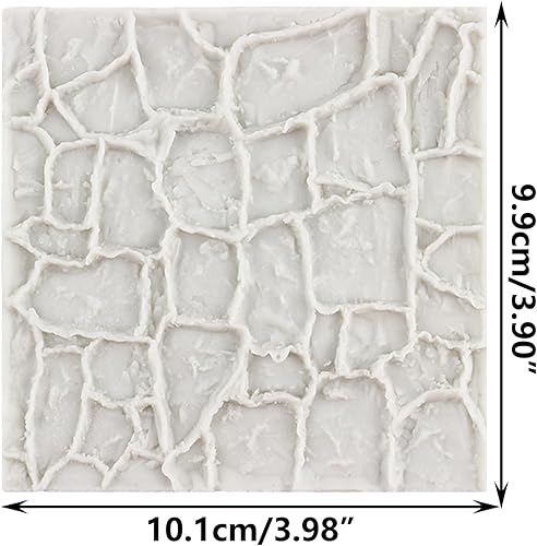 Miniatura 2 de MINFEIDMS Moldes de silicona con diseño de textura de pared de ladrillo, moldes de fondant con textura de piedra para decoración de pasteles,