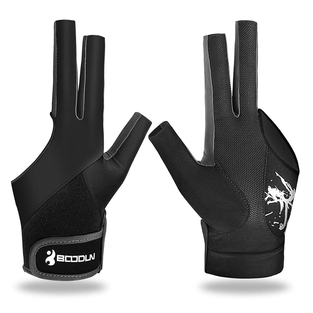 YFY Billiard Pool Gloves for Left Hand 3 Finger, Splicing Process, Snooker Cue Sport Glove Popular Sizes for Men & Women
