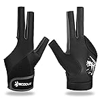 YFY Billiard Pool Gloves for Left Hand 3 Finger, Splicing Process, Snooker Cue Sport Glove Popular Sizes for Men & Women
