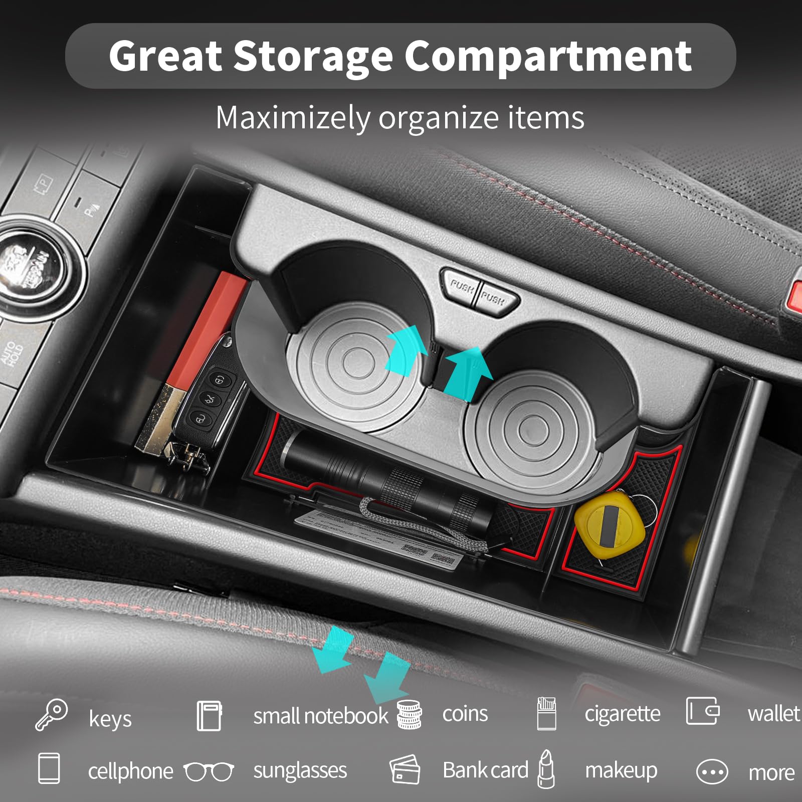 Boîte De Rangement Pour Console Centrale Compatible Avec V W T-Cross Suv 2018+, Accoudoir