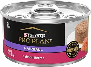 Purina Pro Plan Hairball Control Cat Food Wet Pate, Hairball Control Salmon Entree - 3 oz. Can