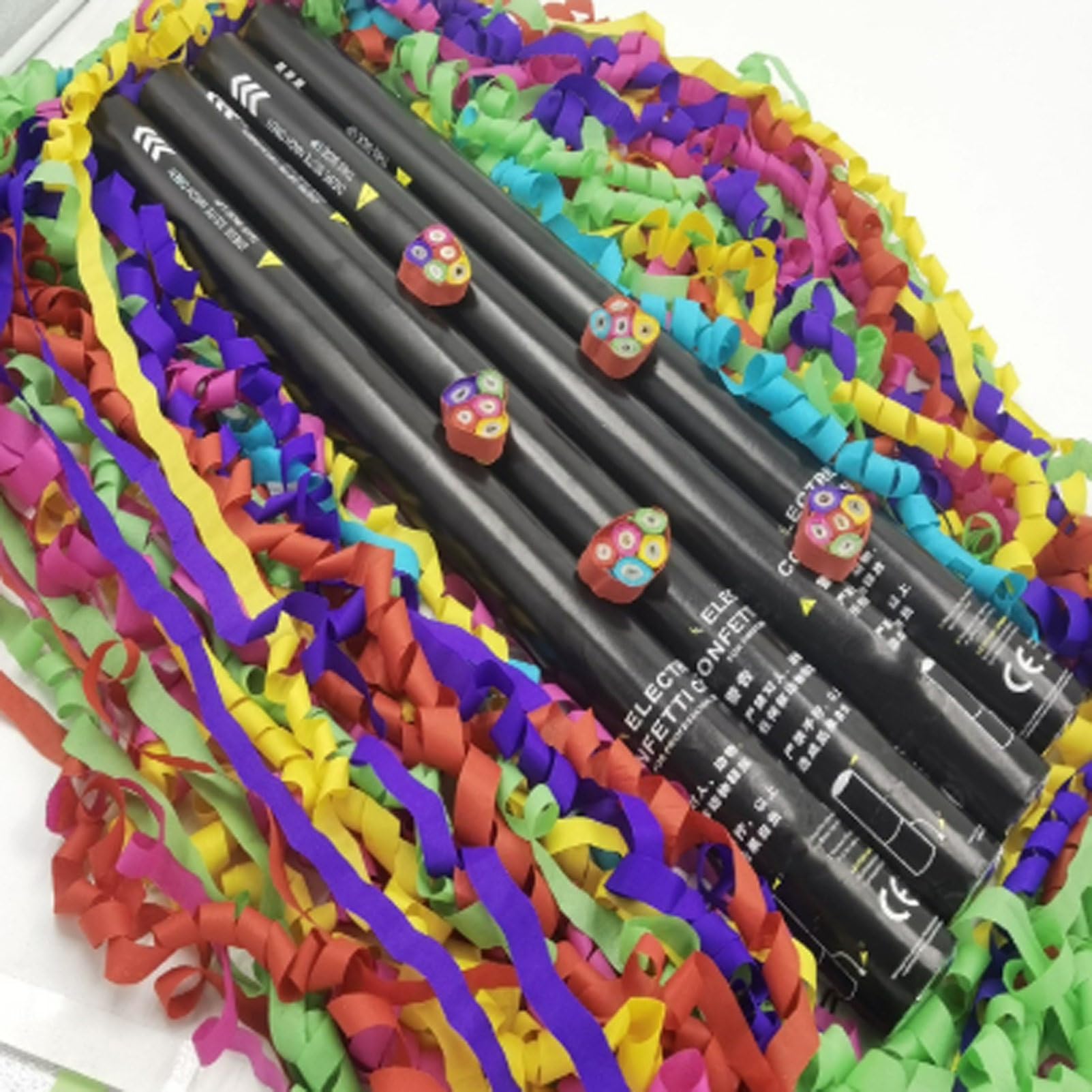 Pvxa Concierge Flowers Atmosphere Gun,Professional Bar Atmosphere Confetti Jet Machine,25pcs Coloured Party Poppers,for Special Event, Parties Stripes