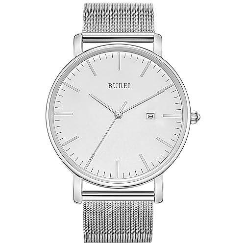 BUREI Men Wrist Watches Fashion Minimalist Analog Quartz Waterproof Watches
