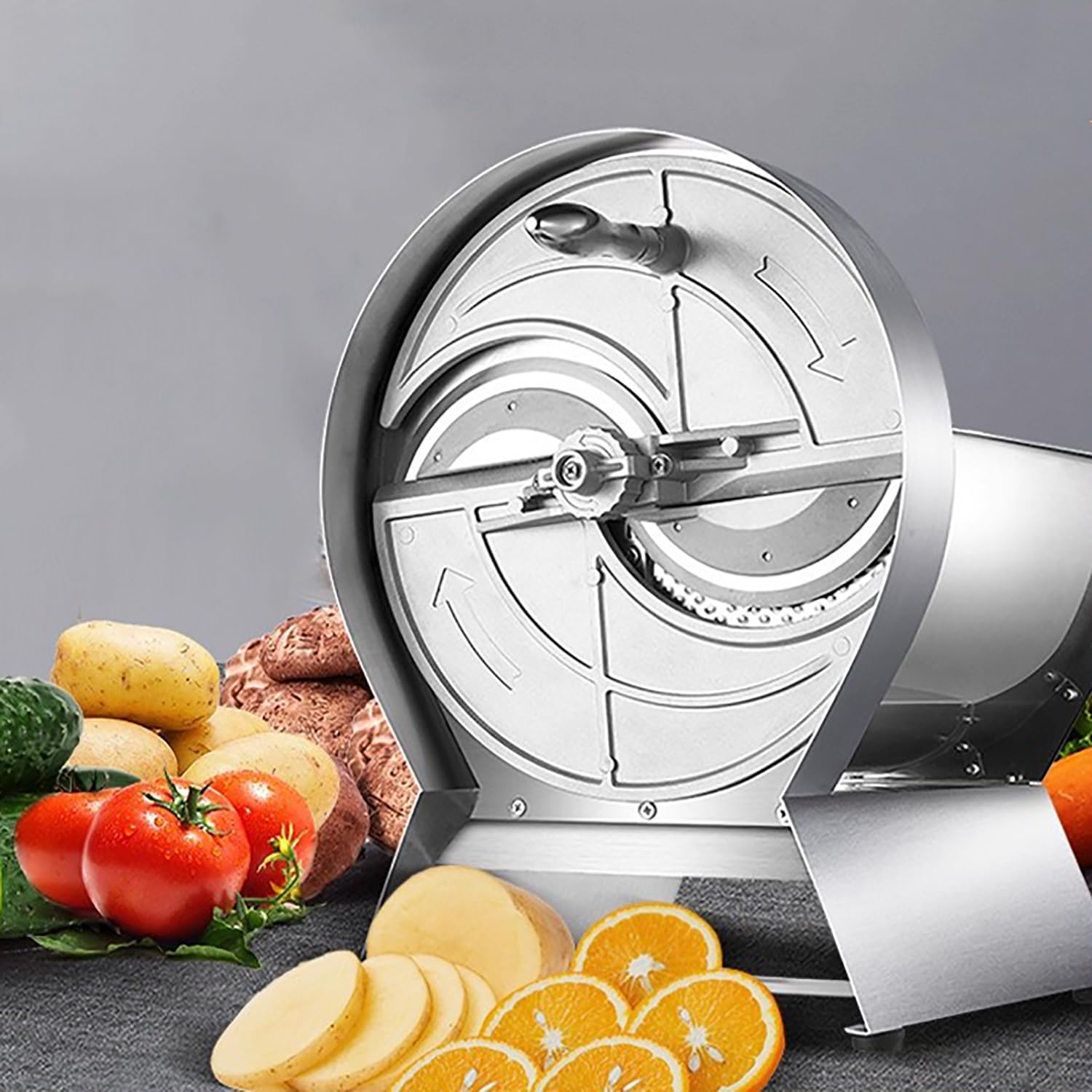 XQKXHZ Commercial Manual Fruit Vegetable Slicer Adjustable Thickness Stainless Steel Multifunctional Commercial Manual Slicer for Slicing Fruit Lemon Onion Cabbage