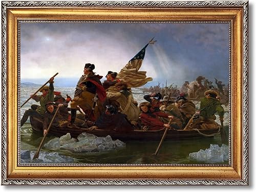 Miniatura 1 de George Washington Crossing The Delaware - Póster de guerra revolucionaria, arte de pared de historia clásica retro para aula, oficina, dormitorio,