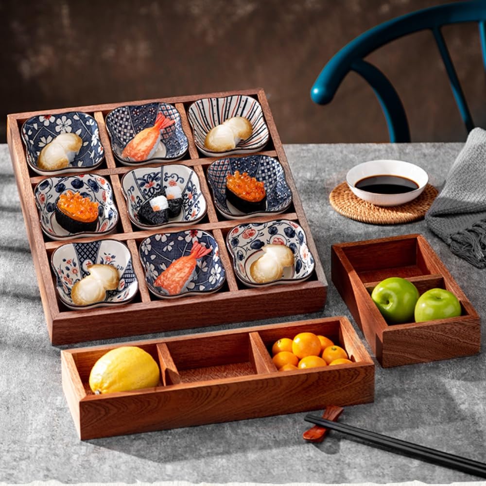 Amazon｜Vifxucy豆皿 小皿 セット 陶器 食器 寿司皿 セット仕切り