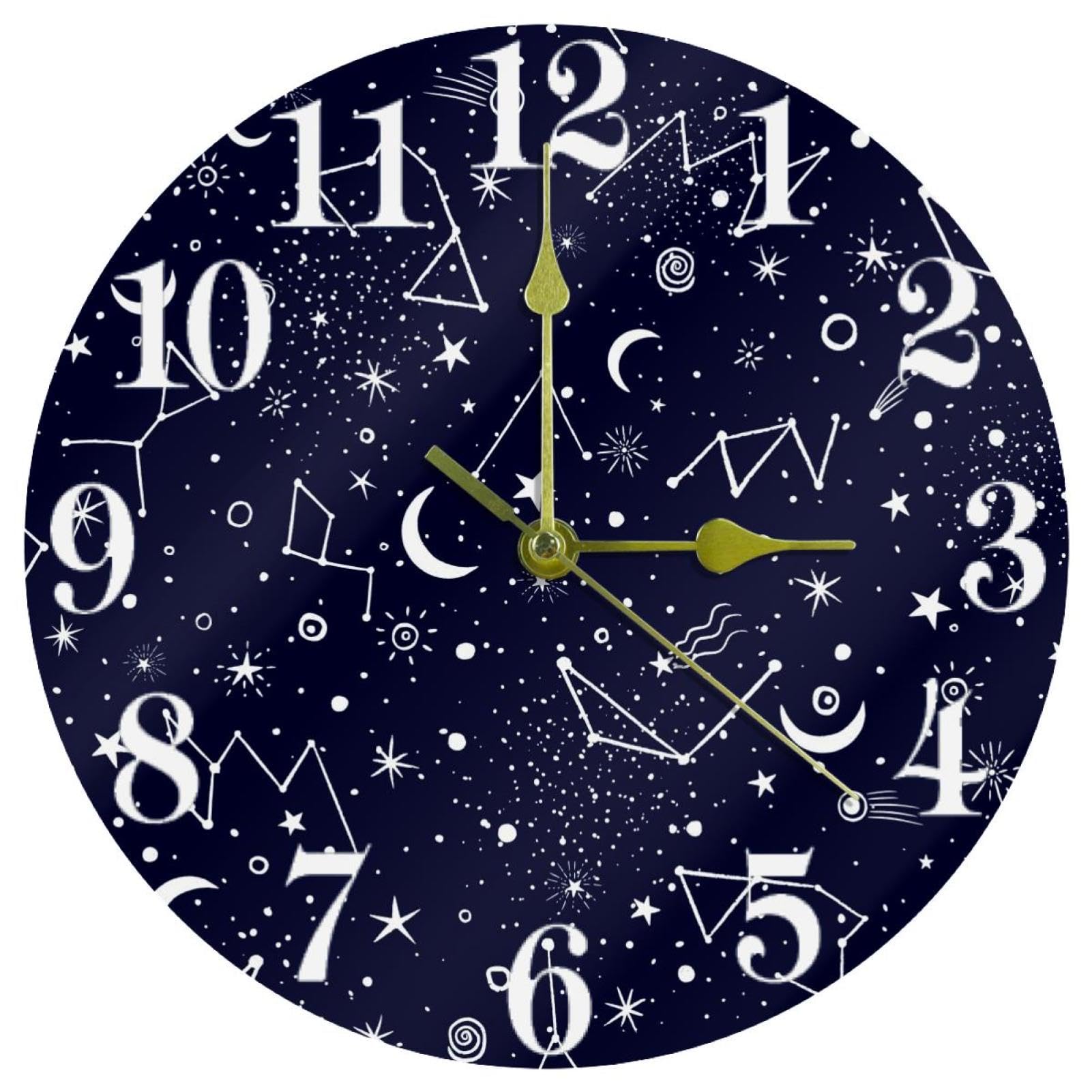 Horloge murale constellation lune étoiles, le cadeau idéal pour illuminer la maison familiale