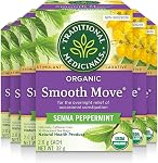 Traditional Medicinals - Organic Smooth Move Laxative Herbal Tea (Pack of 1) - Gentle Overnight Relief of Occasional Constipation - 16 Tea Bags Total