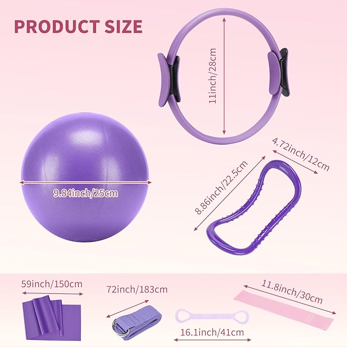 Set de Anillo de Pilates para Mujeres, Equipo de Ejercicio en Casa miniatura 9