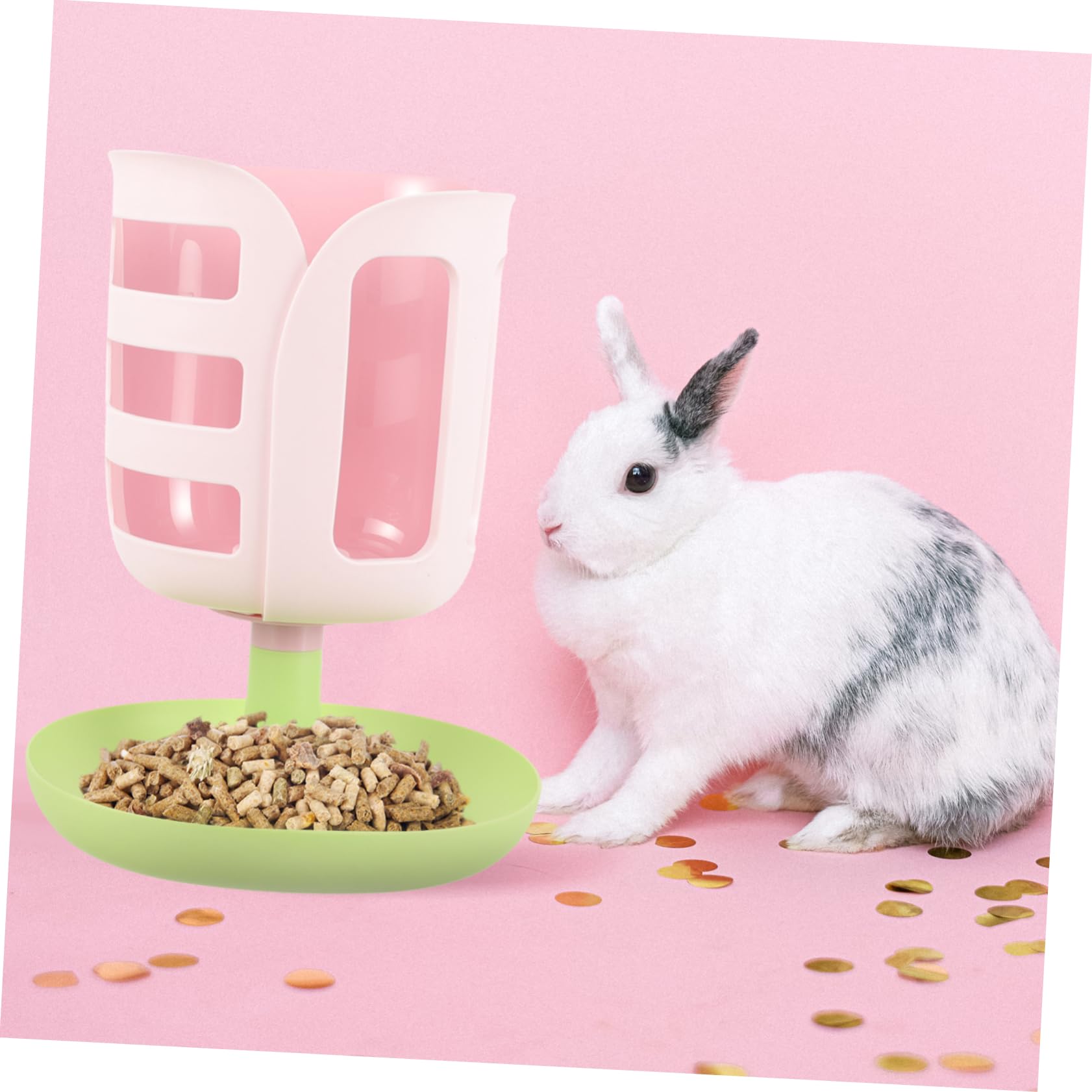 Happyyami Soporte De Alimentación para Conejos Forma De Tulipán Comedero Antidesperdicio para Mascotas Pequeñas para Conejos Chinchillas y Cobayas