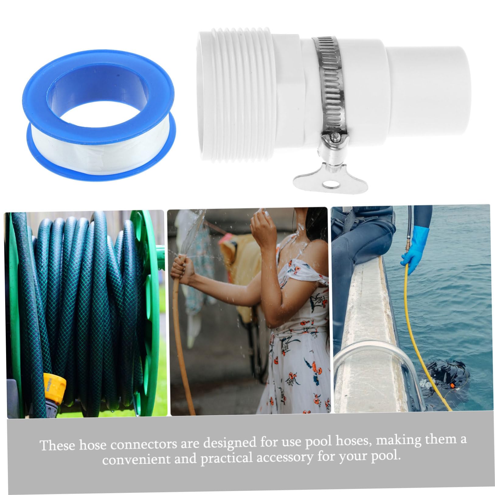 Yardwe 5 Juegos Adaptador de Manguera de Piscina Filtro de Piscina Accesorios para Piscina Adaptador Universal adaptadores de para Piscinas Piezas de Piscina Acero Inoxidable