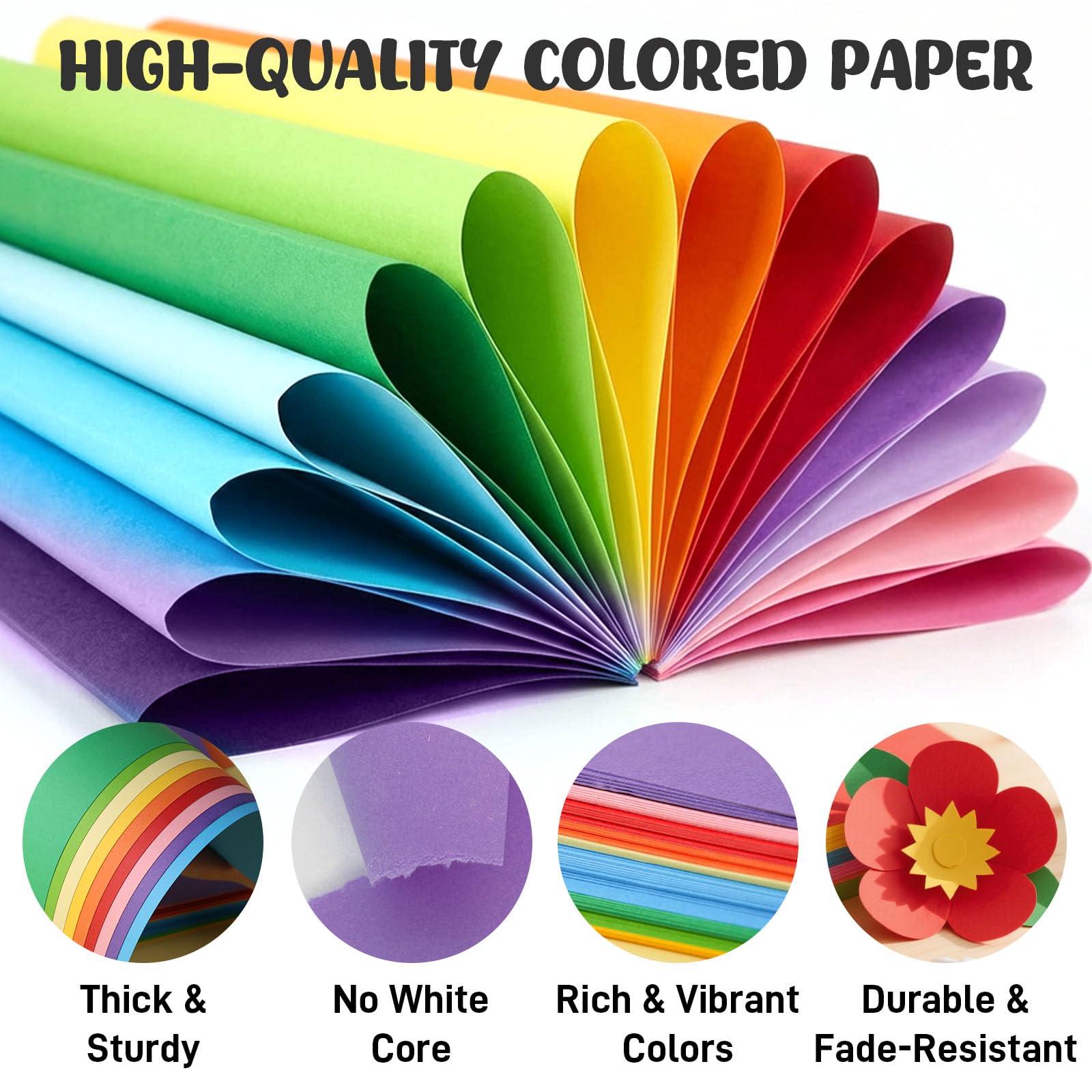 Snapklik.com : 100 Sheets Cardstock, Colored Cardstock Printer Paper 30 ...