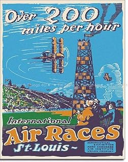 Vintage Decor Signs St. Louis Air Races ad TIN Sign Metal Poster Airplane Hangar Wall Art Decor 2056