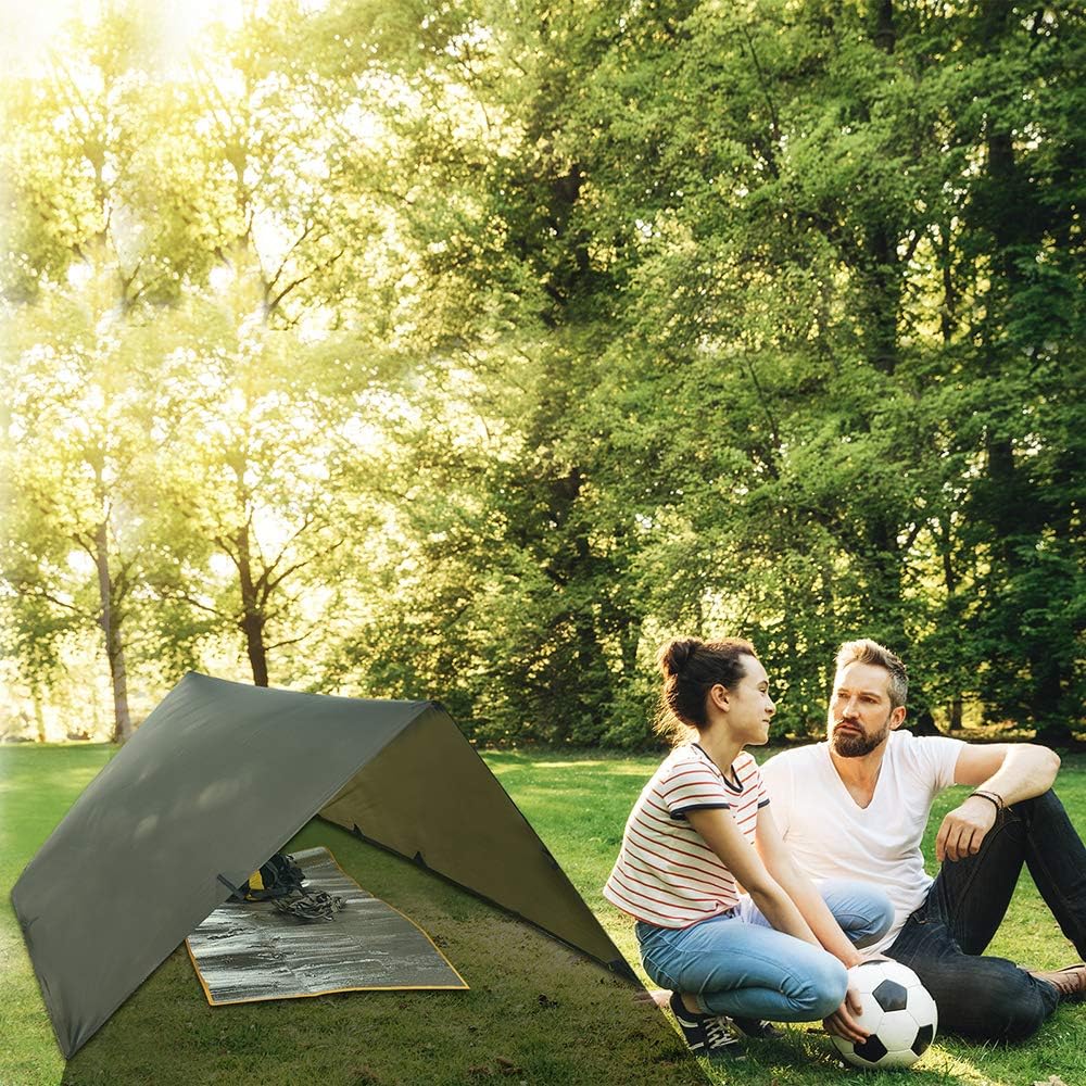 Gecamp Camping Tent Tarp,Hammock Rain Fly Tarp,10X10FT/10X15FT Waterproof Tarp Backpacking,Multifunctional Tarp Tent Footprint for Camping,Lightweight Emergency Shelter Tarp(10×10FT Coffee) : Sports & Outdoors
