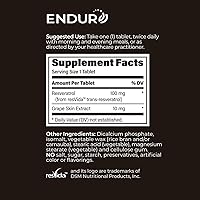 Vista 6 de Endur Resveratrol, suplemento para el envejecimiento saludable y apoyo cardiovascular, extracto antioxidante de piel de uva de liberación