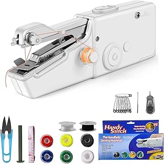 Nähmaschine, Handnähmaschine, Tragbare Handnähmaschinen für Anfänger, Einfach zu bedienen, Mini-Nähmaschinen für Zuhause & Reisen Schnellnähkleidung DIY (Weiß)