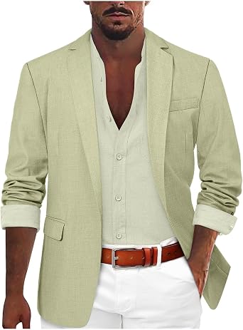 Mens Casual Blazer Suit Jackets Fall Winter Slim Fit Single Button Sport Coat Lightweight Office Stretch Jacket