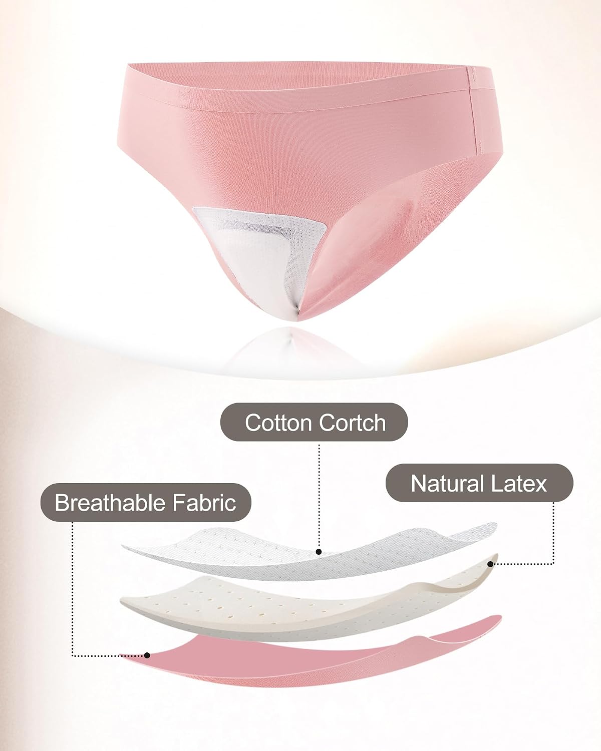LEVAO Women's Seamless Thongs No Show Camel Toe Proof Underwear 6 Pack image 3