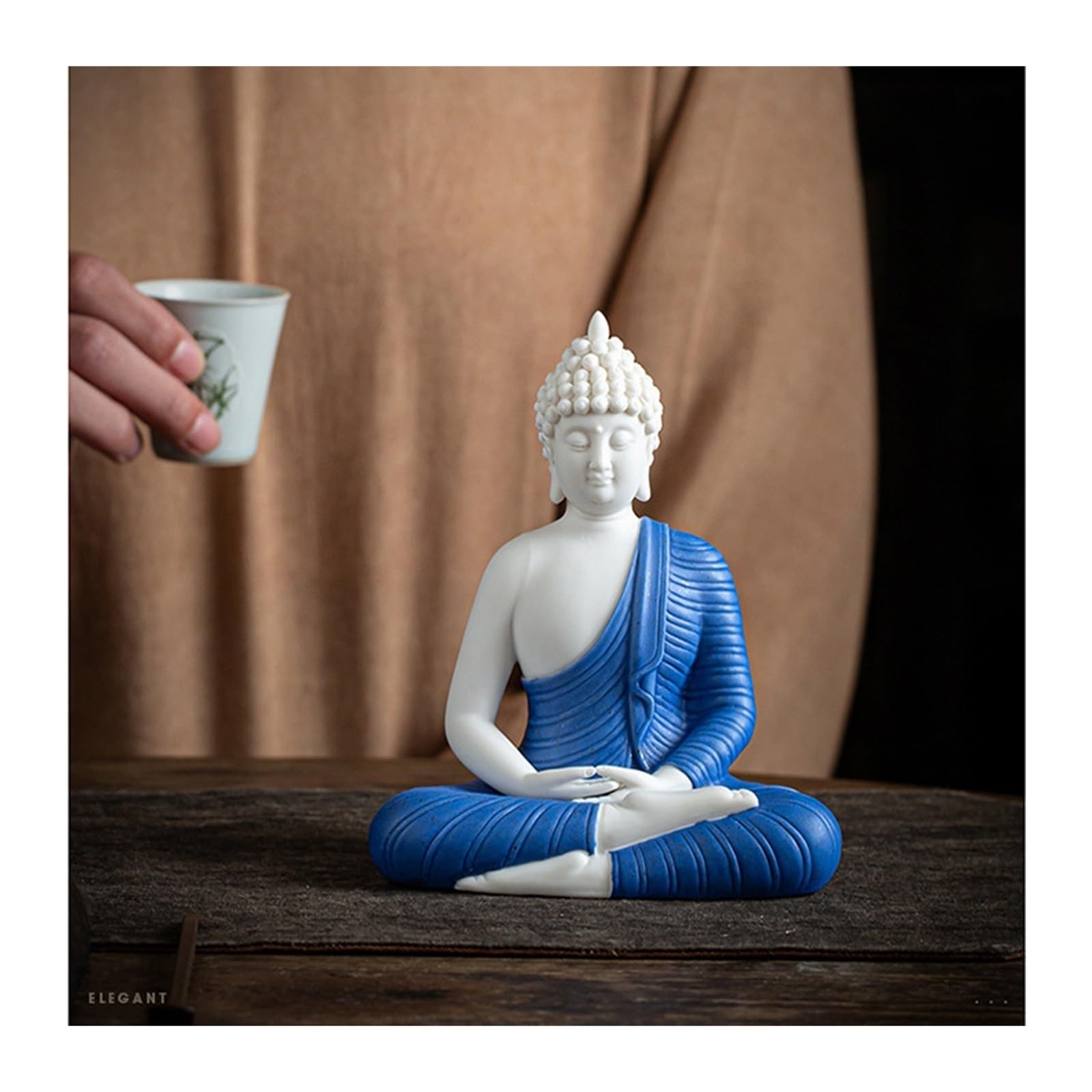 Estatuas de Buda Nuevo Adorno Chino de Buda Tathagata, cerámica for Sala de Estar, Oficina, Porche Creativo, Adorno Zen Estatua(03)
