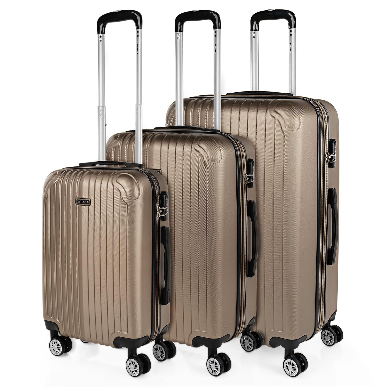 ITACA - Maletas Grandes De Viaje Rígidas Ligeras con 4 Doble Rueda 360° Maleta Grande 23 Kilos Alta Resistencia Extensible Maleta XL Duradera, Mandarina — view 34
