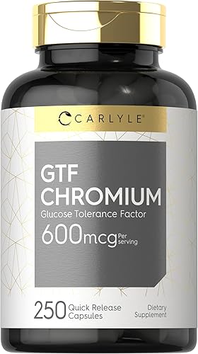 Carlyle GTF Cromo 600 mcg | 250 cápsulas | Sin OMG, sin gluten