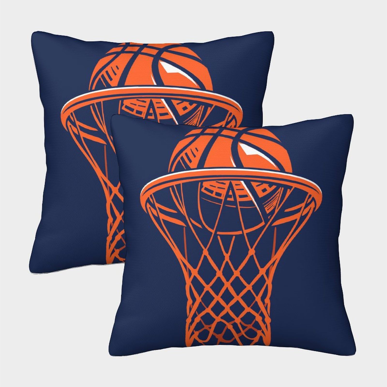 PFYWZJDDTTBD Square Decorative Basketball Throw Pillow Cases Cushion Covers Set of 2 for Living Room, Sofa, Patio, Couch, Tent, Balcony, Home &Hotel Invisible Zipper 45x45cm