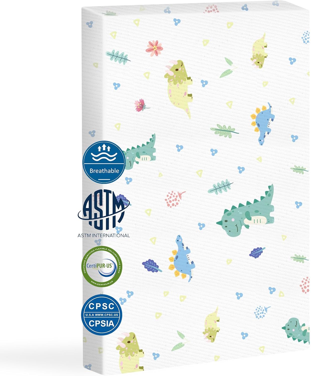 38"x26" Pack and Play Mattress for Baby and Toddlers - Breathable Pack N Play Mattresses Dual Sided Use Inner Core 3" Thick Removable Cute Star Washable Cover