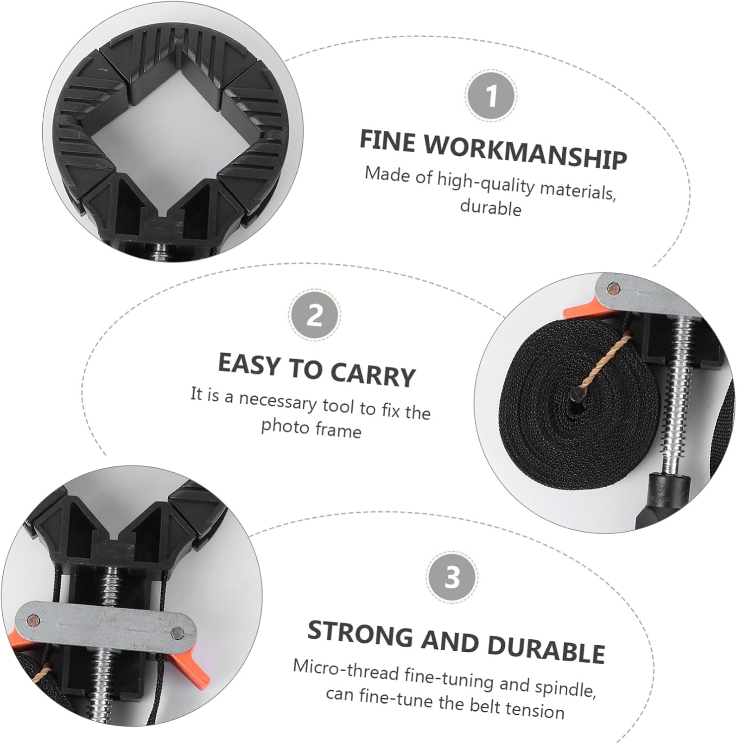 ABOOFAN Strap Clamp Right-angle Clamp 4 Picture Frame Holder for Photo Frame Assembly