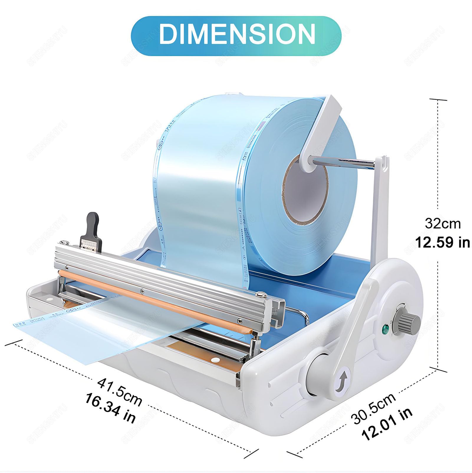 Machine de Scellage Dentaire Sac de Stérilisation Machine d'emballage Machine de Désinfection Sac Scellant avec Support,Scelleuse Thermique pour Scellage d'emballage