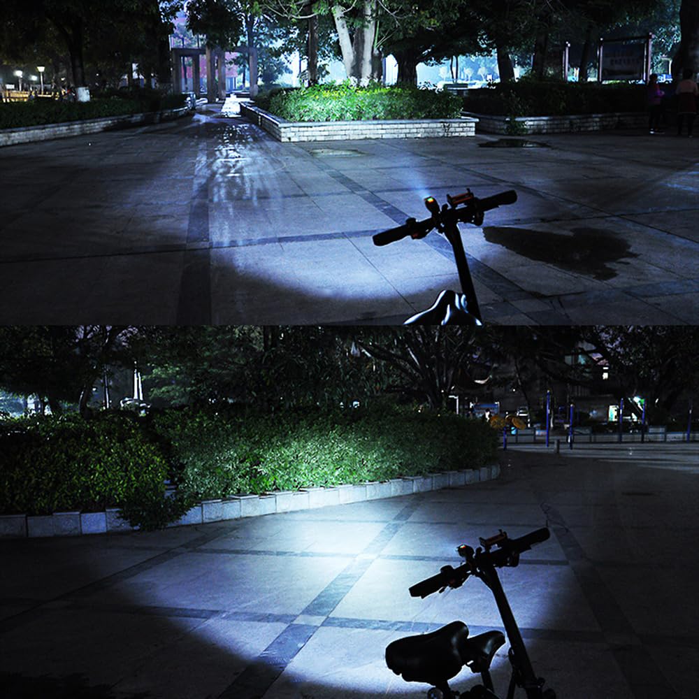 Luce per Bicicletta Ricaricabile Tramite USB, Impermeabile IP65, con Batteria da 2200 mAh, Compatibile con Tutte Le Biciclette da Montagna e da Strada.