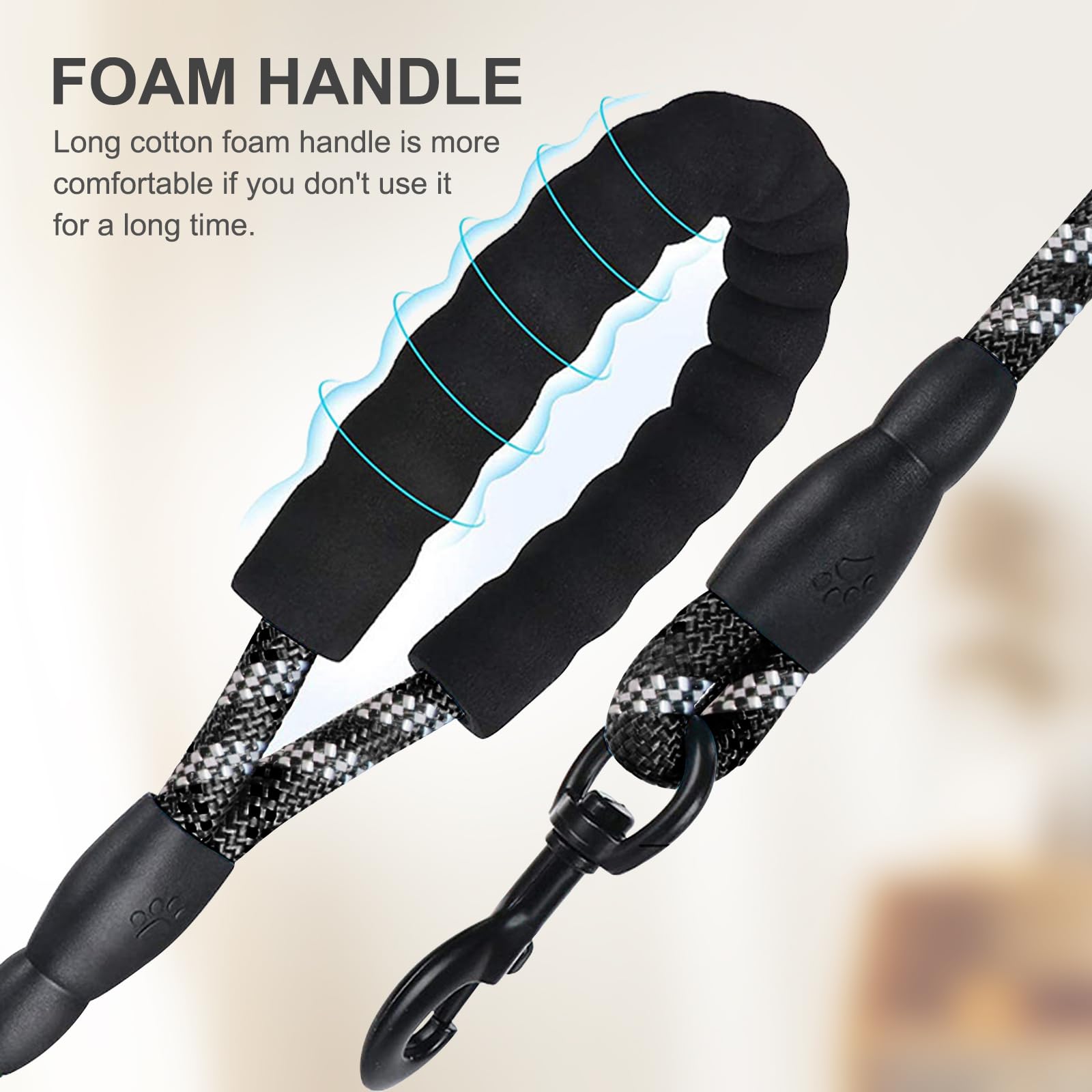 HEITAOZHUANYING 1.5m Rope Dog Lead, Clip On Waste Bag Dispenser - Image 3