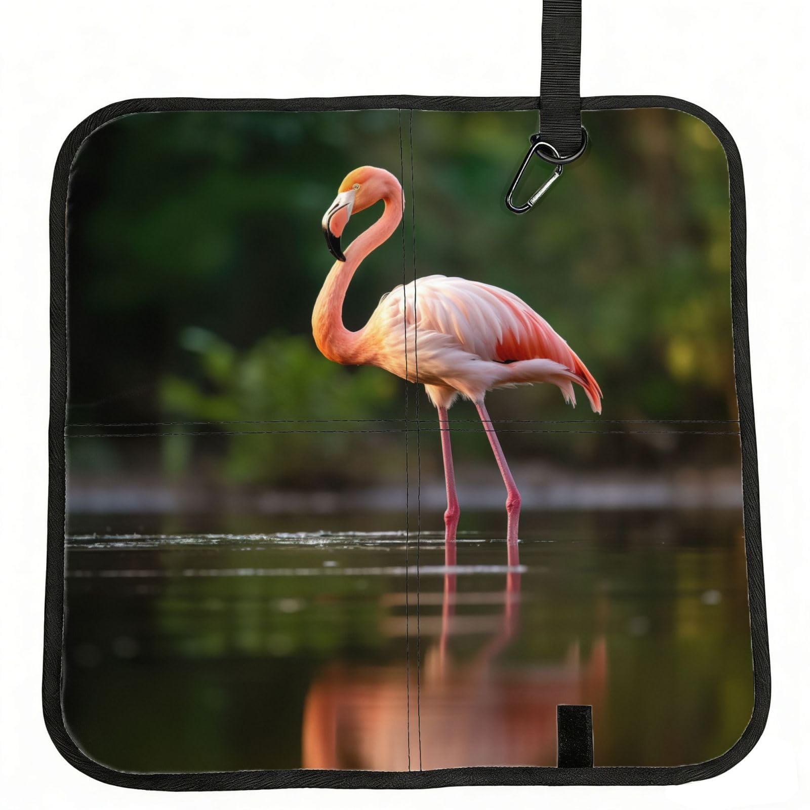 YGLHBDPBF Flamingo Print Camping seat cushion,Foldable Sitting Pads,Save Backpack Space for Hiking