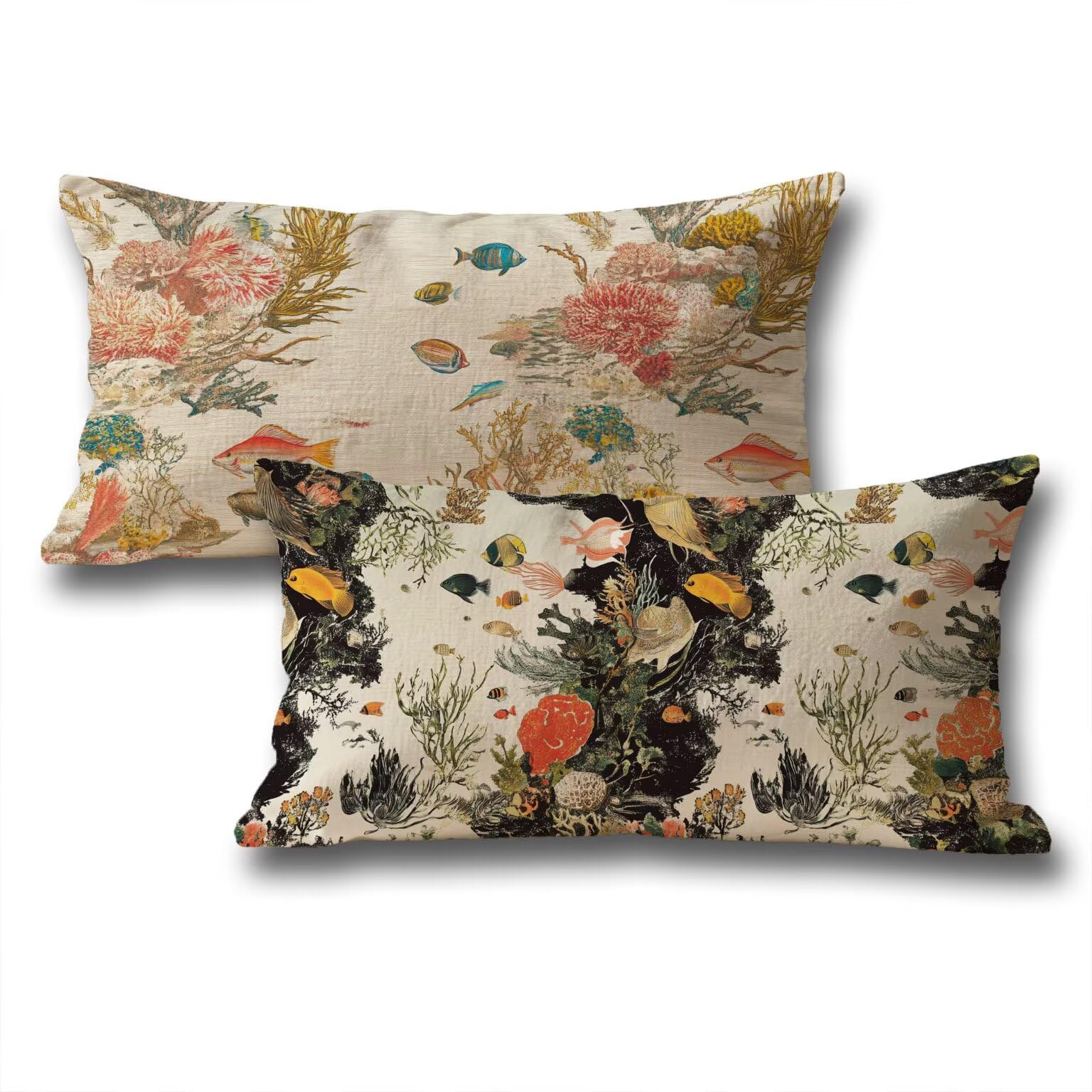 Housse de Coussin Animal 60x80 cm en Lin Résistant pour Déco de Salon Moderne | Lot de 2