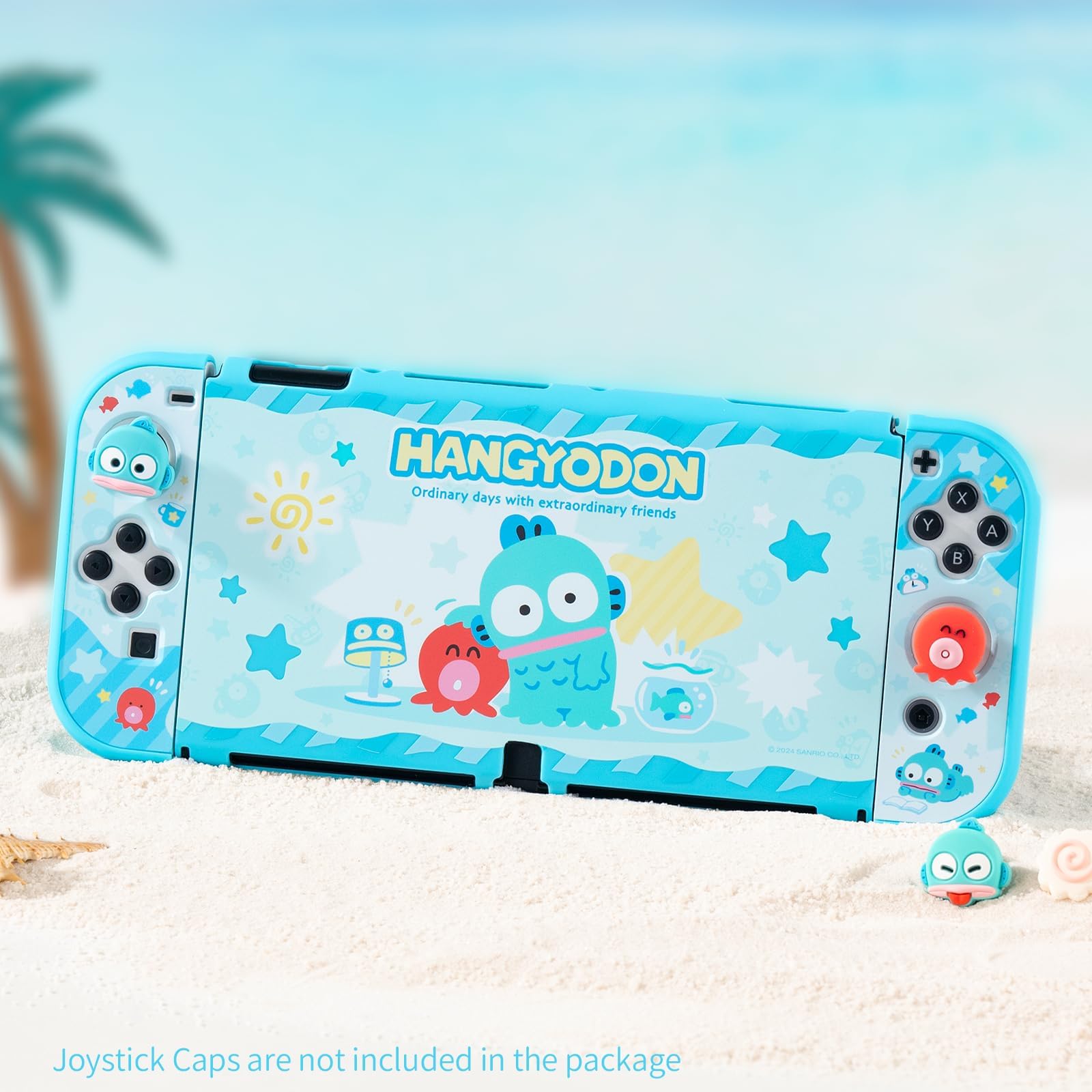 Kuitmor Coque de protection pour Switch OLED, coque de protection fine compatible avec Switch OLED, design résistant aux rayures et aux chocs, coque de protection originale pour manette - Poisson