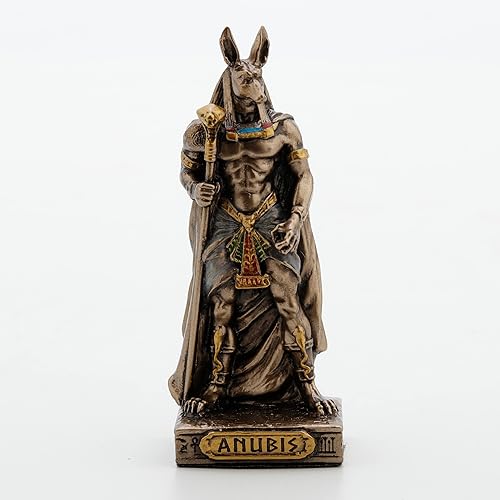 Veronese Design Figura de resina egipcia de Anubis de 3 38 pulgadas pintada a mano con acabado de bronce