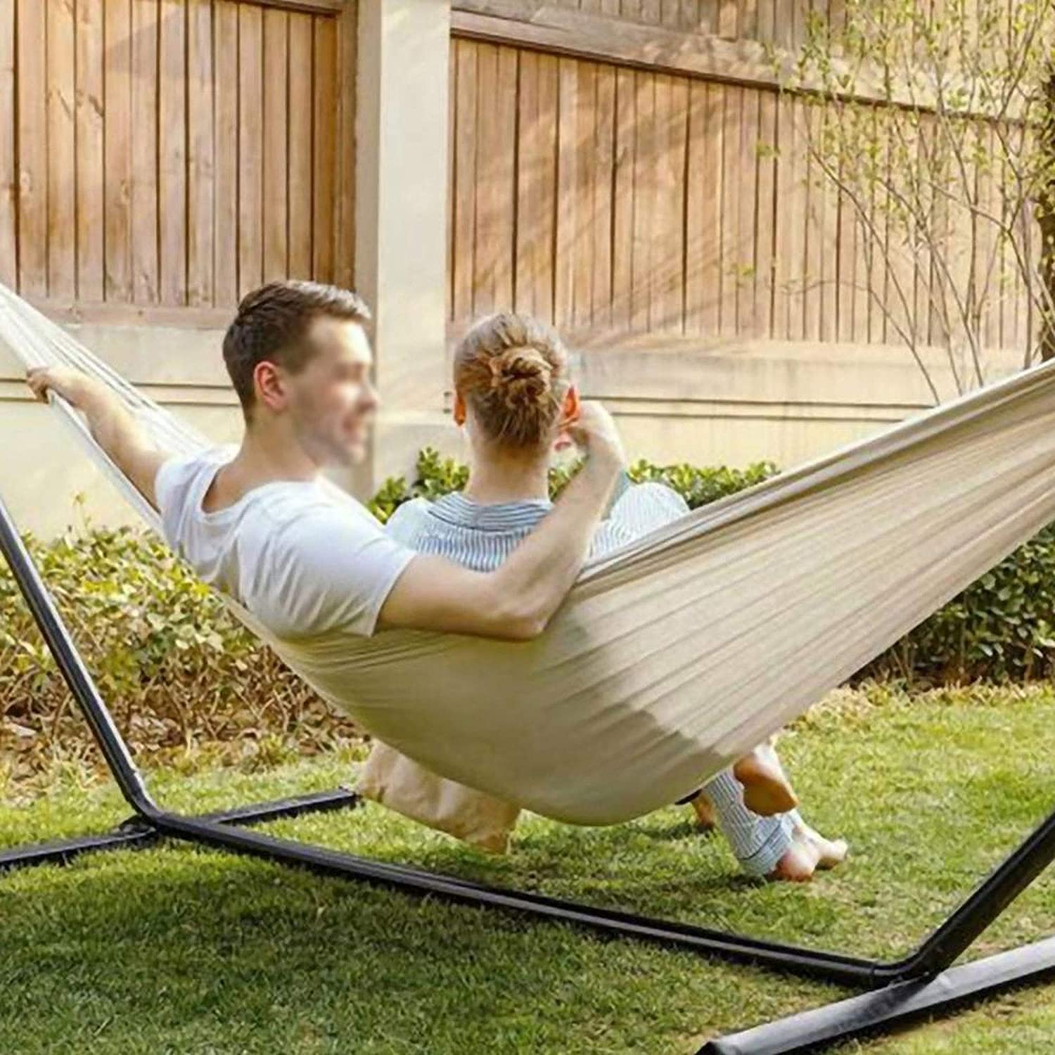 Hamak Kempingowy Outdoor Double Hamak Camping Rope Huśtawka Krzesło Płócienne Hamaki Na Taras Podróże Piesze Wycieczki Kryty Wystrój Domu Hamaki
