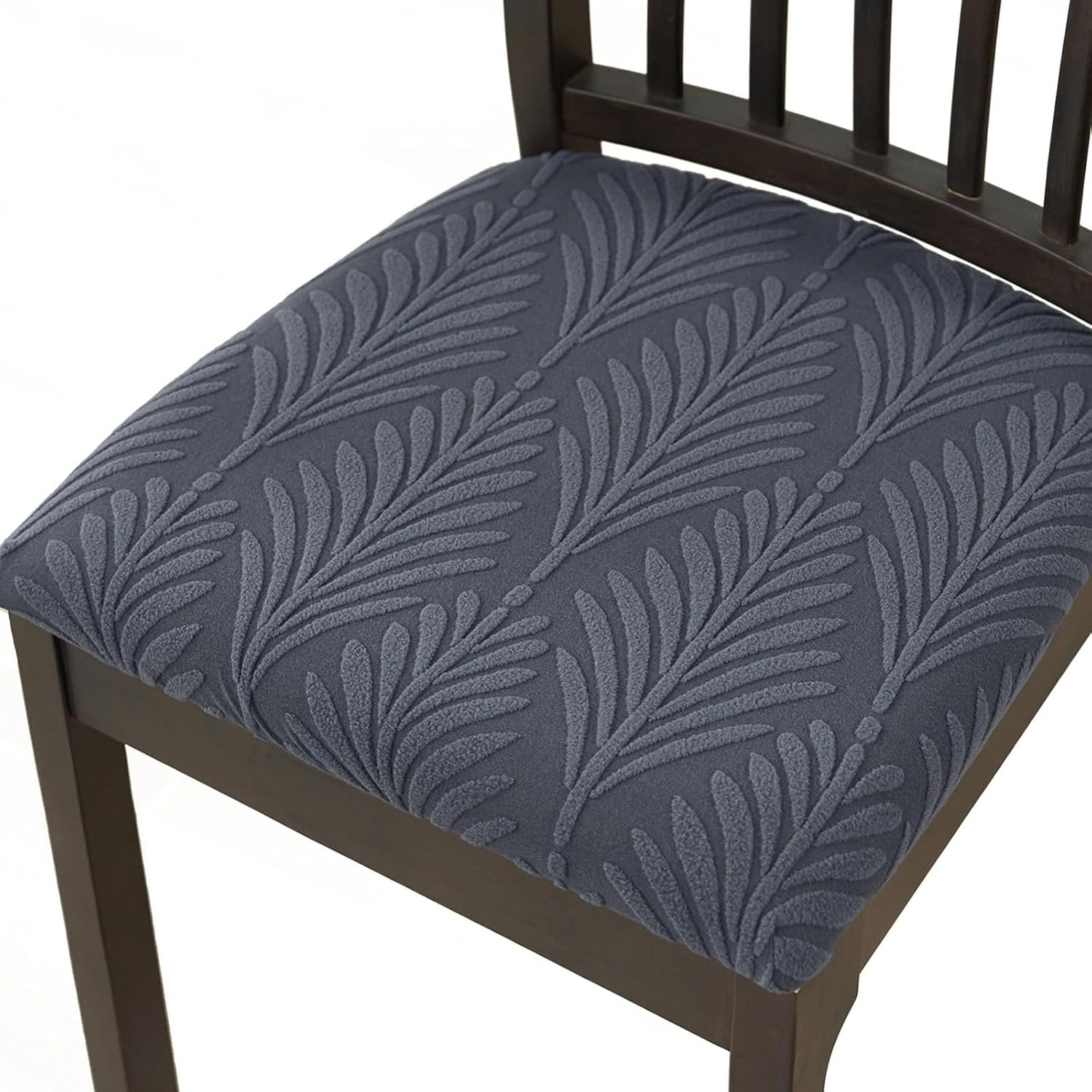 Seat Covers for Dining Chairs Set of 2/4/6,Stretch Seat Chair Cushion Covers,for Dinings Room Kitchen Hotel Chair Slipcovers,Easy to Install(Dark Gray,6 Set)