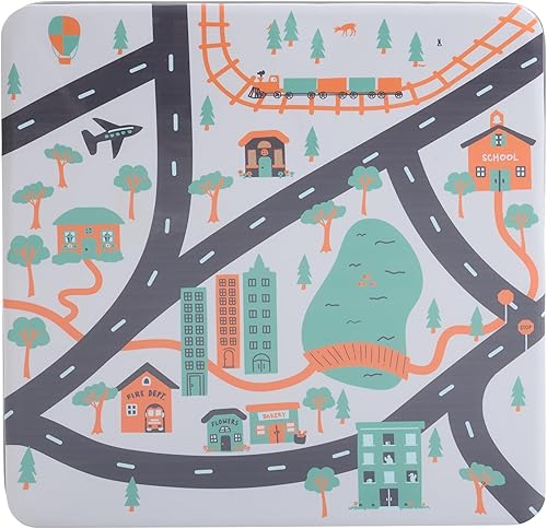 Miniatura 15 de Flash Furniture Mindy Kids - Juego de mesa y sillas cuadradas plegables de 5 piezas para guardería y aulas, juego de mesa de actividades y sillas