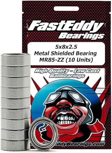 FastEddy Bearings Compatible con Tamiya 850 rodamiento de repuesto blindado metálico 5X8X2.5 (10 unidades)
