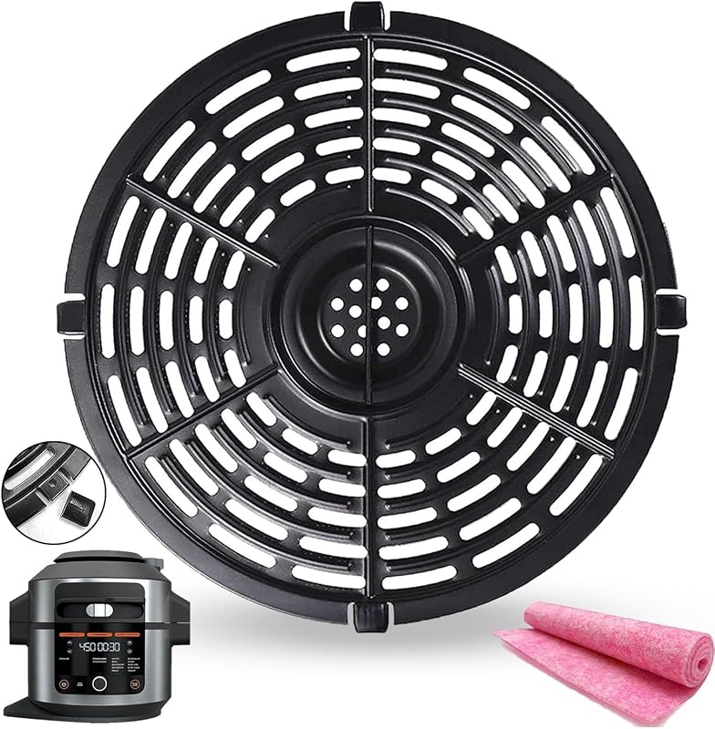 6.5QT Air Fryer Crisper Tray for 6.5QT Ninja OL500 OL501 Foodi Pressure Cooker & Air Fryers, Upgraded Grill Grate Pan Crisper Plate Rack Grid Shelf for Ninja 6.5QT Air Fryer, Dishwasher Safe