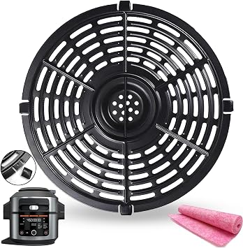 6.5QT Air Fryer Crisper Tray for 6.5QT Ninja OL500 OL501 Foodi Pressure Cooker & Air Fryers, Upgraded Grill Grate Pan Crisper Plate Rack Grid Shelf for Ninja 6.5QT Air Fryer, Dishwasher Safe