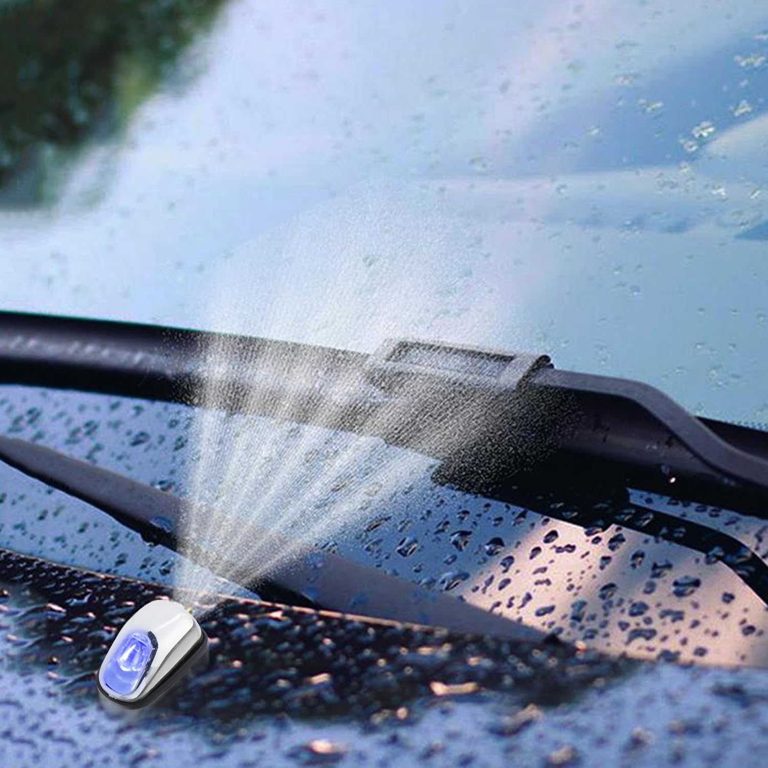 Zcargel Car Wiper Hood Light, 12V Dc Windshield Nozzle Light Universal Car Led Light Wiper Hood Windshield Water Spray Nozzle Washer Lamp Wiper Washer Eye Lamp 39Mm X 15Mm (Rainbow)