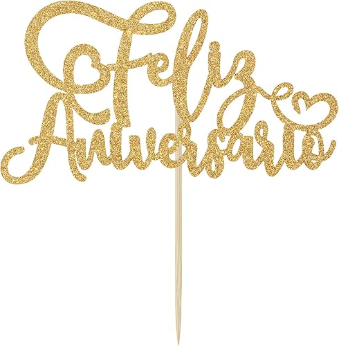 Miniatura 7 de Decoración para tartas de aniversario con purpurina dorada, Happy Ever After/We Still Do - Decoración para tartas, suministros de decoración de