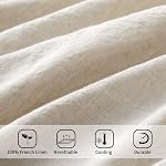 ATLINIA 100% Flax Linen Duvet Cover Set - Stone Washed Pure French Linen Organic Fabric for Farmhouse Comforter Boho Bedding Included 1 Duvet Cover 2 Pillow Shams(Natural, Queen)