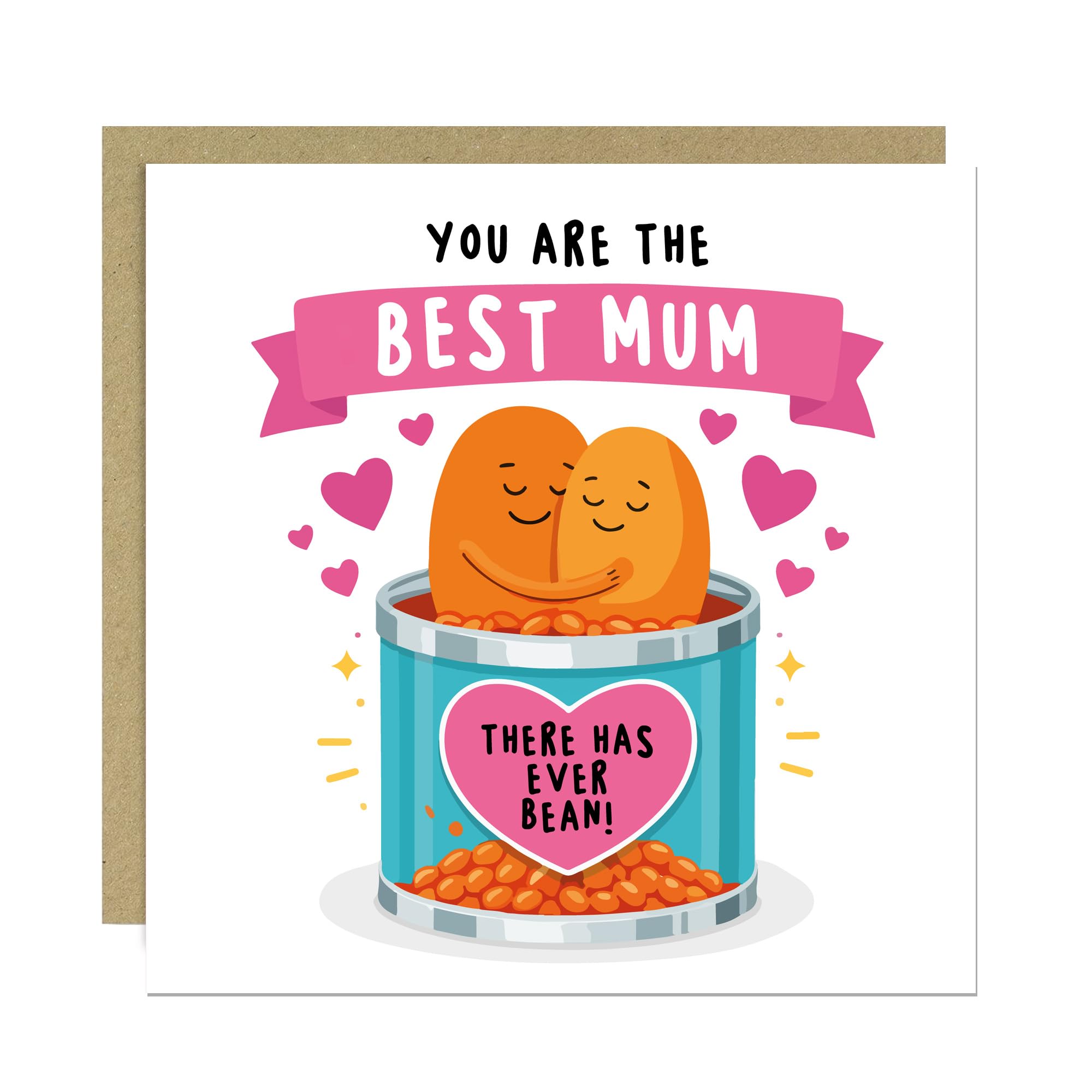 RED OCEAN Cute Mothers Day Card, BEST MUM THERE HAS EVER BEAN, Funny Card For Mum, Thank You Card From Son Or Daughter, With Kraft Envelope